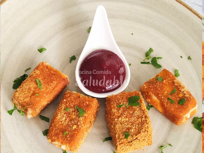 Cuadritos de mozzarella en air fryer