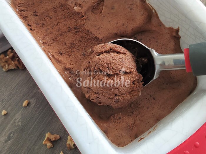 Helado de chocolate saludable