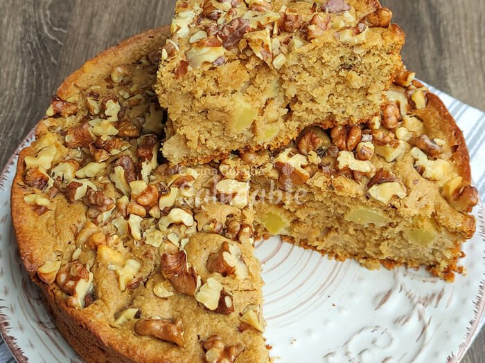 Torta de manzana, canela y nueces